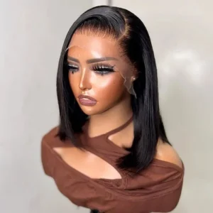 Bob Wig Human Hair 13x4 Frontal Lace Wigs for black Women HD Bob Lace